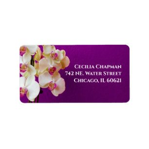 Purple Orchid Girly Feminine Floral Return Address Label