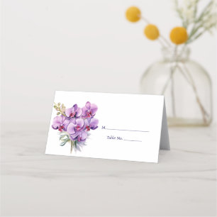 Purple Orchid Guest Table Number Place Card