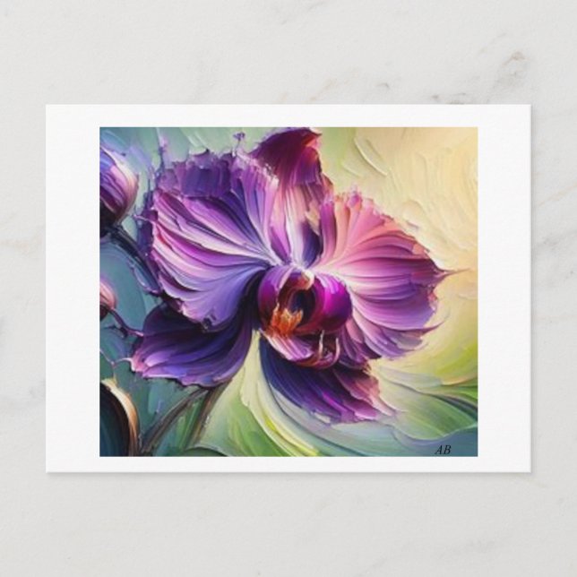 Purple Orchid in Bloom #2,  Postcard (Front)