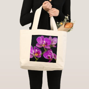 Purple orchid large tote bag