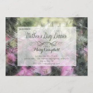 Purple Orchid Mother's Day Dinner Invitation