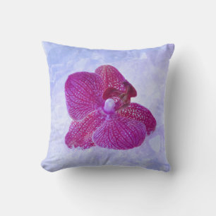 Purple Orchid On White Haze Cushion
