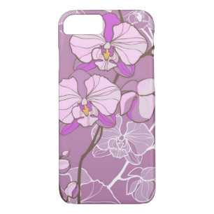 Purple Orchid Pattern iPhone 8/7 Case