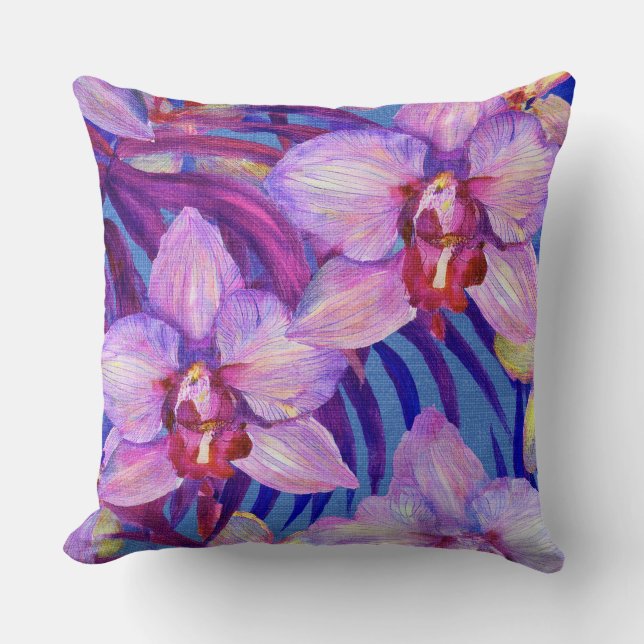 Purple orchid pattern cushion (Front)