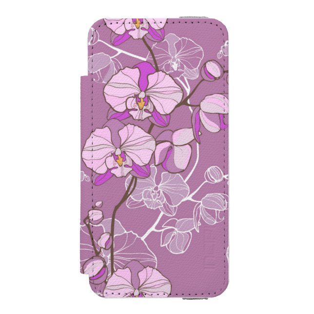 Purple Orchid Pattern Incipio iPhone Wallet Case (Folio Front)