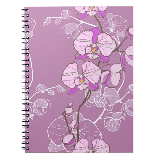 Purple Orchid Pattern Notebook (Front)