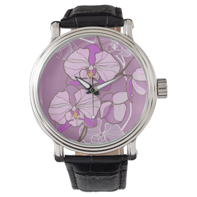 Purple Orchid Pattern Watch (Front)