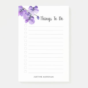 Purple Orchid Personalised To Do List Post-it Notes