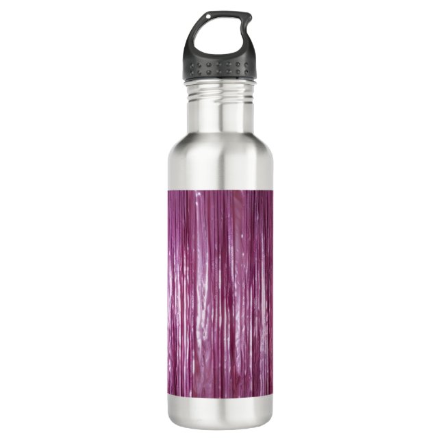 Purple Orchid Pink Tinsel Stripes 710 Ml Water Bottle (Front)