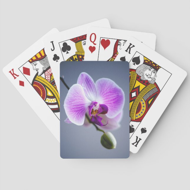 Purple Orchid Playing Cards - Beautiful Floral (Back)