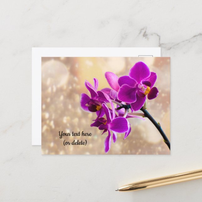 Purple Orchid Postcard (Front/Back In Situ)