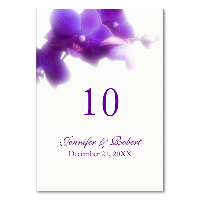 Purple Orchid Table Number (Front)