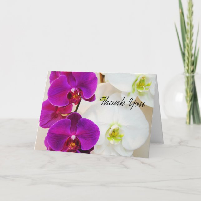 Purple Orchid Tropical Thank You Card (Front)