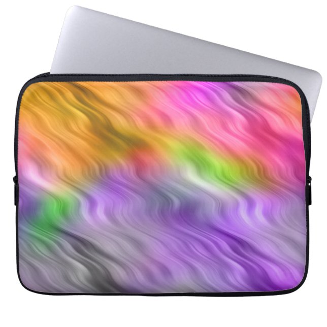 Purple Orchid Wavy Texture Laptop Sleeve (Front)
