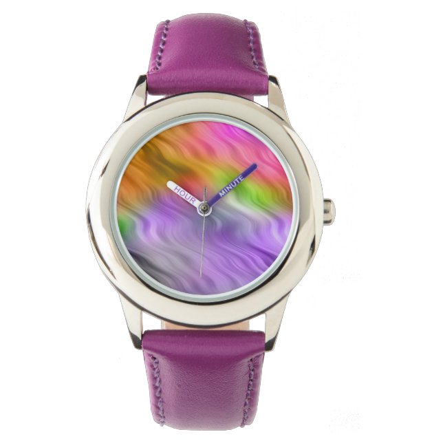 Purple Orchid Wavy Texture Watch (Front)