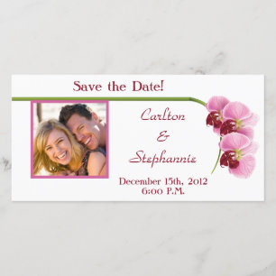 Purple Orchid Wedding Photo Announcement