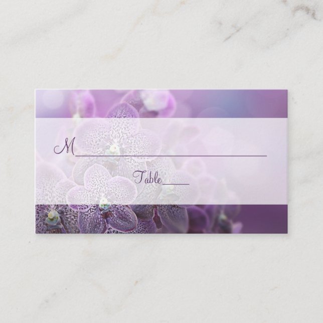 Purple Orchid Wedding Special Occasion Place Card (Front)