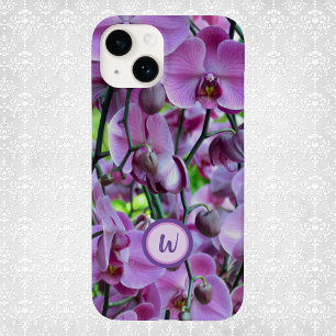 Purple Orchids and Vines with Name Case-Mate iPhone 14 Case