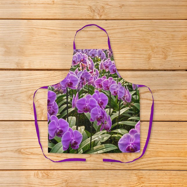 Purple Orchids Apron (Apron with purple orchids)