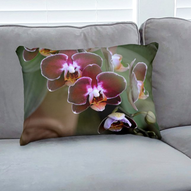 Purple Orchids Botanical Floral Photographic Decorative Cushion (Creator Uploaded)