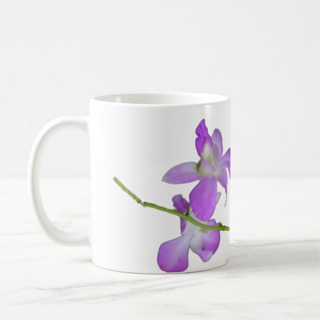 Purple Orchids Coffee Mug (Left)