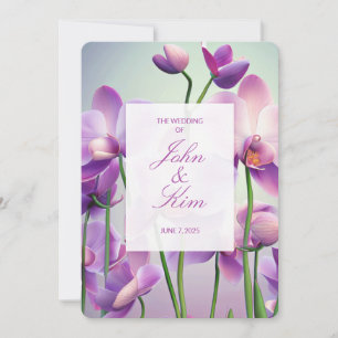 Purple Orchids Floral Wedding Invitations