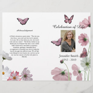 Purple Orchids Hummingbird Funeral Program Flyer