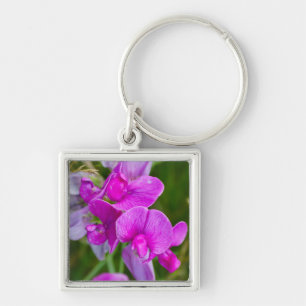 Purple Orchids Key Ring