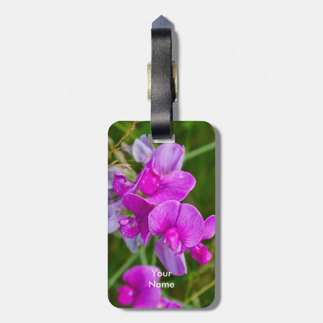 Purple Orchids Luggage Tag (Back Vertical)