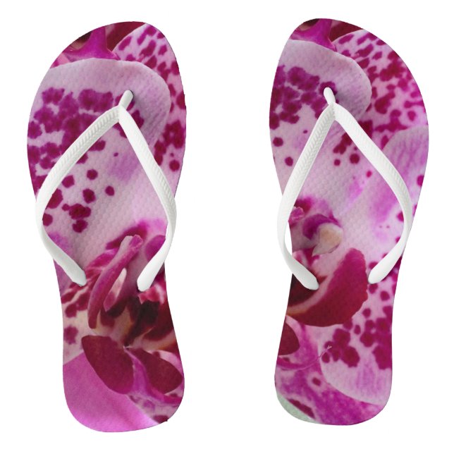 Purple Orchids Petals Flip Flops (Footbed)