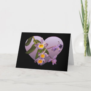 Purple Orchids Valentine's Day Card