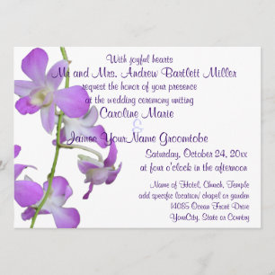 Purple Orchids Wedding Invitation