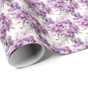 Purple Orchids Wrapping Paper