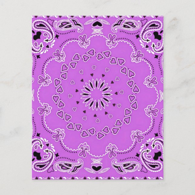 Purple oriental design scrapbook background paper (Front)