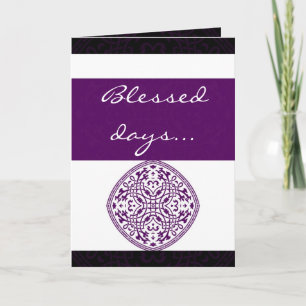 Purple oriental greeting card
