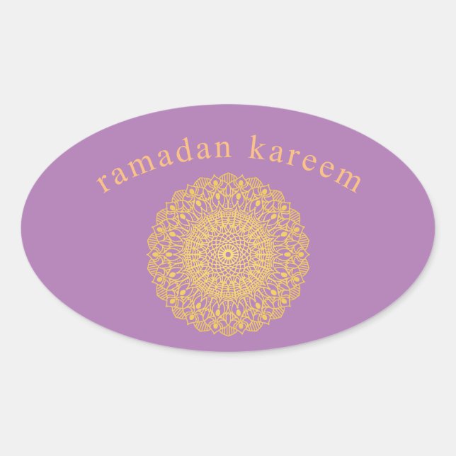  purple oriental ornament  ramadan kareem sticker (Front)