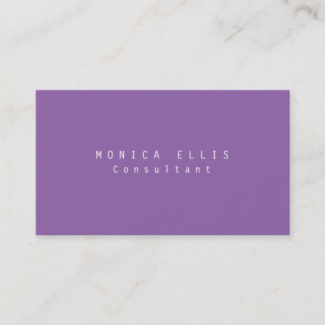 Purple Original Plain Professional Girly Business Card (Front)
