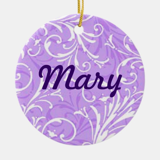 Purple Ornamental Name Ornament (Front)