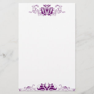 Purple ornamental ornate stationery