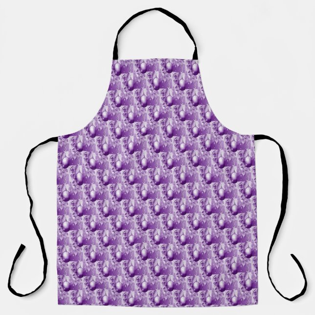 Purple Ornaments Christmas Holiday Apron (Front)