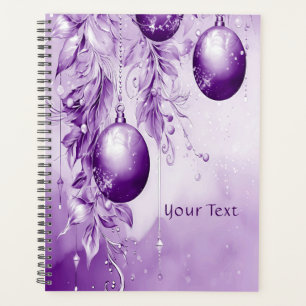 Purple Ornaments Christmas Holiday Planner