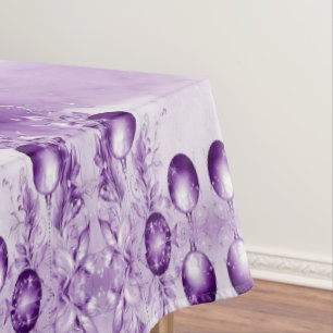 Purple Ornaments Christmas Holiday Tablecloth
