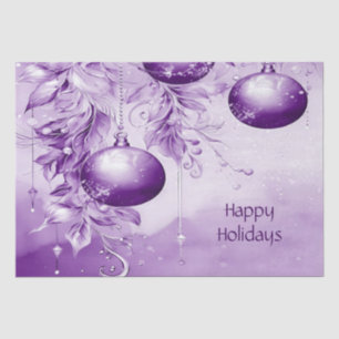 Purple Ornaments Christmas Holiday Tissue Paper