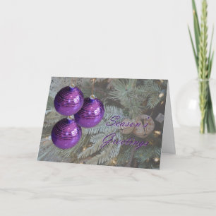 Purple Ornaments Holiday Card