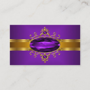 Purple Ornate Jewel Royal Yellow Gold Rich 2 Business Card
