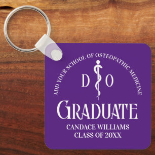 Purple Osteopathic Medical School Graduation Key Ring