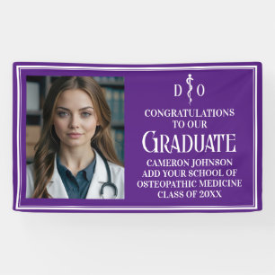 Purple Osteopathic Medical School Graduation Party Banner