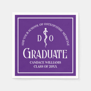 Purple Osteopathic Medical School Graduation Party Napkin