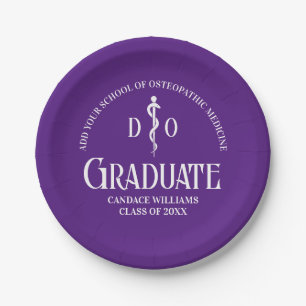 Purple Osteopathic Medical School Graduation Party Paper Plate
