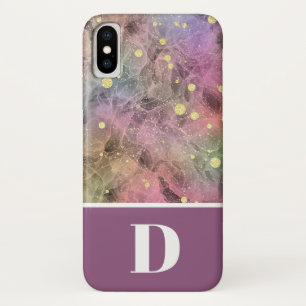 Purple, Outer Space Inspired Kid's Colour Block Ca iPhone X Case
